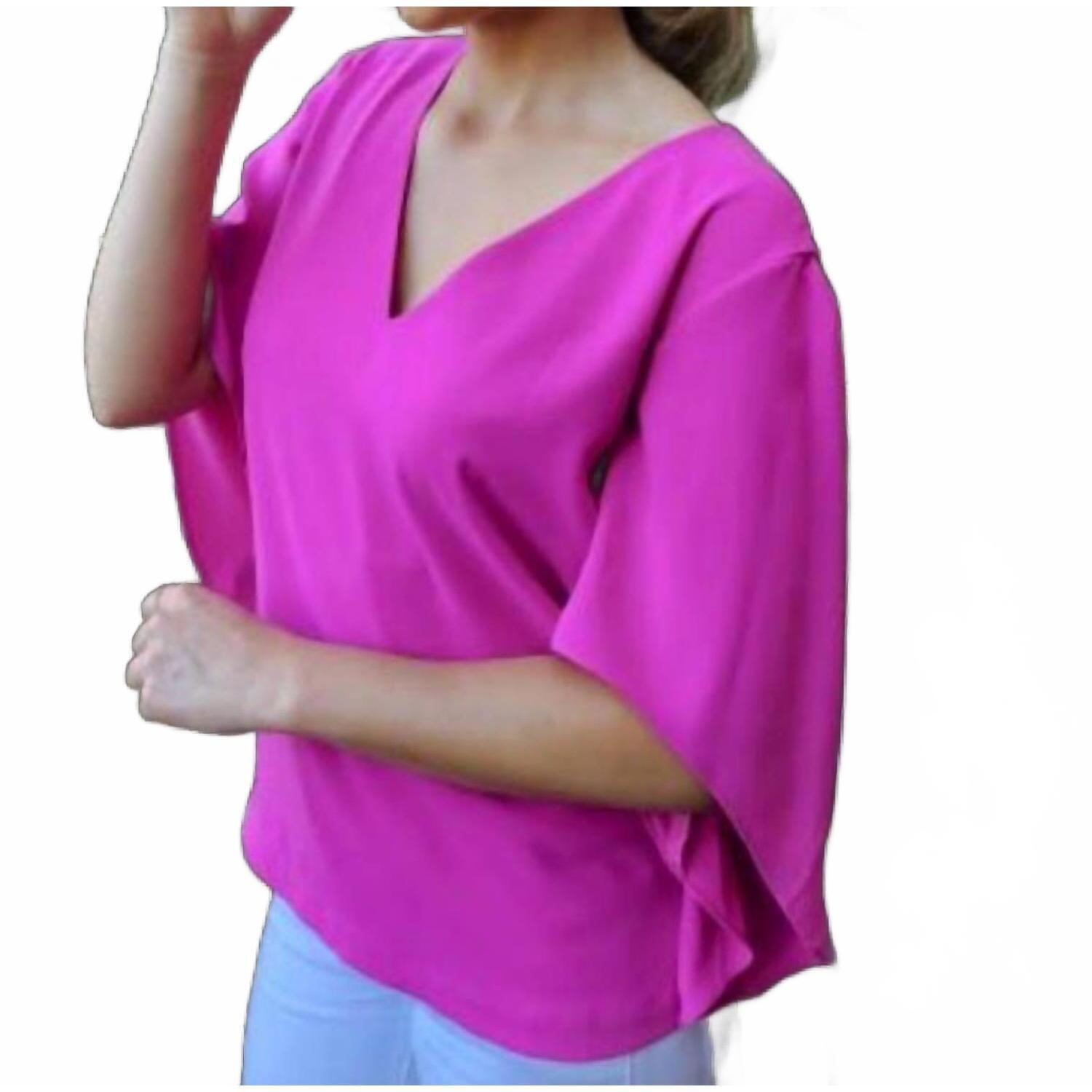 New Anna Cate Nina Short Sleeve Top In Pink
